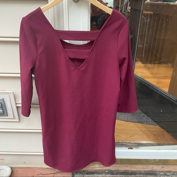 Red Long Sleeve Dress - Picture 2 of 4